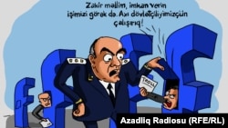 "Zakir Qaralov və Facebook". Karikatura. Gündüz Ağayev