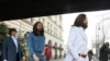 Germany -- Wax figures (R-L) of John Lennon, George Harrison, Paul McCartney and Ringo Starr as the 'Abbey Road' Beatles stand at the entrance to the Adlon hotel in Berlin, 18Dec2012